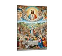 XYSXYCP Wall Art Photo Album Christian Posters SacredHeartRevealed SaintsSurround Modern Family for Living Room Decor 12x18inch(30x45cm)