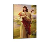 XYSXYCP Wall Art Photo Album Christian Posters Serene JesusHoldingLamb Modern Family for Living Room Decor 16x24inch(40x60cm)