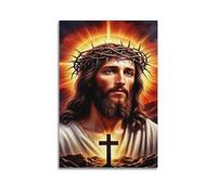XYSXYCP Wall Art Photo Album Christian Posters ThornCrownCross Jesus Modern Family for Living Room Decor 20x30inch(50x75cm)