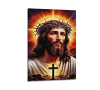 XYSXYCP Wall Art Photo Album Christian Posters ThornCrownCross Jesus Modern Family for Living Room Decor 12x18inch(30x45cm)
