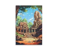 XYSXYCP Wall Art Photo Album Travel Posters JungleRuins CambodiaAngkorWat Modern Family for Living Room Decor 20x30inch(50x75cm)