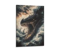 XYSXYCP Wall Art Picture Print Animal Poster Abyssal Majesty - The Leviathan Rises (1) Modern Family for Living Room Decor 12x18inch(30x45cm)