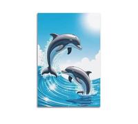 XYSXYCP Wall Art Picture Print Animal Poster Cartoon Dolphin Modern Family for Living Room Decor 20x30inch(50x75cm)