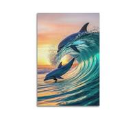 XYSXYCP Wall Art Picture Print Animal Poster Dynamic Dolphin Modern Family for Living Room Decor 16x24inch(40x60cm)