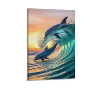 XYSXYCP Wall Art Picture Print Animal Poster Dynamic Dolphin Modern Family for Living Room Decor 24x36inch(60x90cm)
