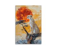 XYSXYCP Wall Art Picture Print Animal Poster Fiery Cheetah Modern Family for Living Room Decor 08x12inch(20x30cm)
