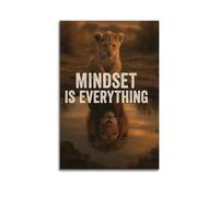XYSXYCP Wall Art Picture Print Animal Poster Inspirational Lion Mindset Modern Family for Living Room Decor 16x24inch(40x60cm)