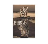 XYSXYCP Wall Art Picture Print Animal Poster Inspirational Mindset Kitten And Tiger Modern Family for Living Room Decor 16x24inch(40x60cm)