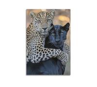 XYSXYCP Wall Art Picture Print Animal Poster Intimate Leopard And Black Panther Modern Family for Living Room Decor 08x12inch(20x30cm)