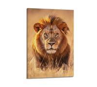 XYSXYCP Wall Art Picture Print Animal Poster Majestic Lion in The Golden Savannah Modern Family for Living Room Decor 20x30inch(50x75cm)