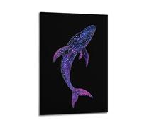XYSXYCP Wall Art Picture Print Animal Poster Ocean's Whisper - Surreal Whale with Bioluminescent Patterns (1) Modern Family for Living Room Decor 24x36inch(60x90cm)