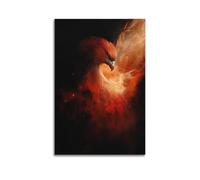 XYSXYCP Wall Art Picture Print Animal Poster of A Mythic Phoenix Reborn in Fiery Rembrandt Chiaroscuro (1) Modern Family for Living Room Decor 16x24inch(40x60cm)