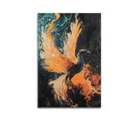 XYSXYCP Wall Art Picture Print Animal Poster of A Mythological Phoenix Rising from Oil-painted Flames (5) Modern Family for Living Room Decor 12x18inch(30x45cm)