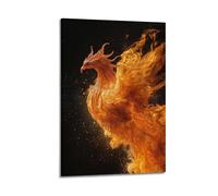 XYSXYCP Wall Art Picture Print Animal Poster of A Mythological Phoenix Rising from Oil-painted Flames (1) Modern Family for Living Room Decor 12x18inch(30x45cm)
