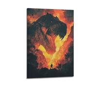XYSXYCP Wall Art Picture Print Animal Poster Prehistoric Roar - Fierce T-Rex in Volcanic Landscape (1) Modern Family for Living Room Decor 12x18inch(30x45cm)