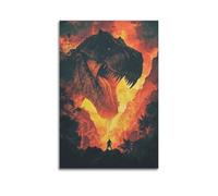 XYSXYCP Wall Art Picture Print Animal Poster Prehistoric Roar - Fierce T-Rex in Volcanic Landscape (1) Modern Family for Living Room Decor 24x36inch(60x90cm)