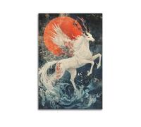 XYSXYCP Wall Art Picture Print Animal Poster The Celestial Dance of Kirin (1) Modern Family for Living Room Decor 08x12inch(20x30cm)