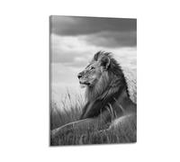 XYSXYCP Wall Art Picture Print Animal Poster The Majestic Lion - King of The Savannah Modern Family for Living Room Decor 12x18inch(30x45cm)