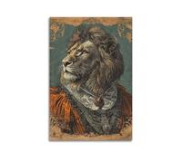 XYSXYCP Wall Art Picture Print Animal Poster The Regal Stance - Renaissance Inspired Lion Portrait Modern Family for Living Room Decor 08x12inch(20x30cm)