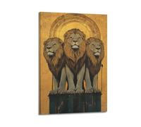 XYSXYCP Wall Art Picture Print Animal Poster The Regal Stance - Renaissance Lions in Golden Savannah (1) Modern Family for Living Room Decor 12x18inch(30x45cm)
