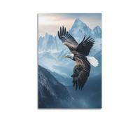 XYSXYCP Wall Art Picture Print Animal Poster Wings of Freedom - Eagle Soaring Over Mountains Modern Family for Living Room Decor 20x30inch(50x75cm)