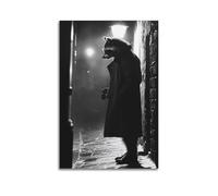 XYSXYCP Wall Art Picture Print Art Animals Noir Raccoon Detective - Shadowy Alley Scene with Trenchcoat-wearing Raccoon Examining C Modern Family for Living Room Decor 16x24inch(40x60cm)