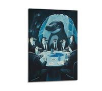 XYSXYCP Wall Art Picture Print Art Animals - The Board Meeting - A Group of Suited Penguins Gathered Around A Conference Table with Modern Family for Living Room Decor 16x24inch(40x60cm)