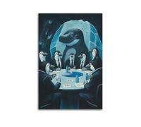 XYSXYCP Wall Art Picture Print Art Animals - The Board Meeting - A Group of Suited Penguins Gathered Around A Conference Table with Modern Family for Living Room Decor 08x12inch(20x30cm)