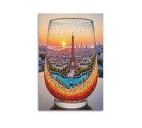 XYSXYCP Wall Art Picture Print Art Poster Creative Cup Contained Paris Landscape Modern Family for Living Room Decor 12x18inch(30x45cm)