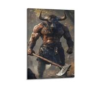 XYSXYCP Wall Art Picture Print Art Poster Ferocious Bull Warrior Modern Family for Living Room Decor 08x12inch(20x30cm)