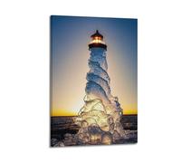 XYSXYCP Wall Art Picture Print Art Poster Sunset Ocean Ice Lighthouse Modern Family for Living Room Decor 20x30inch(50x75cm)