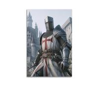 XYSXYCP Wall Art Picture Print Christian Culture Poster Handsome Crusader Standing in Front of The Castle Modern Family for Living Room Decor 16x24inch(40x60cm)