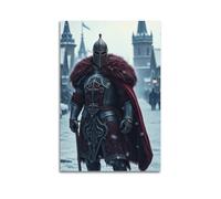 XYSXYCP Wall Art Picture Print Christian Culture Poster Handsome Crusader Standing in The Snow Modern Family for Living Room Decor 20x30inch(50x75cm)