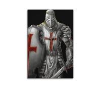 XYSXYCP Wall Art Picture Print Christian Culture Poster Handsome Crusaders And Cross Shield Modern Family for Living Room Decor 12x18inch(30x45cm)