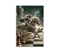 XYSXYCP Wall Art Picture Print Christian Culture Poster Handsome on Horseback Crusader on Gobang Modern Family for Living Room Decor 16x24inch(40x60cm)