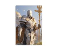XYSXYCP Wall Art Picture Print Christian Knights Poster Art Paladin in Front of Temple Modern Family for Living Room Decor 08x12inch(20x30cm)