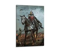 XYSXYCP Wall Art Picture Print Christian Knights Poster Art with Paladin in Battle Riding Horse Modern Family for Living Room Decor 20x30inch(50x75cm)