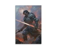 XYSXYCP Wall Art Picture Print Christian Knights Poster Retro Watercolor Handsome Paladin Modern Family for Living Room Decor 08x12inch(20x30cm)