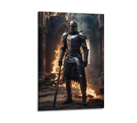 XYSXYCP Wall Art Picture Print Christian Knights Poster with Masked Knight Standing in The Ruins Modern Family for Living Room Decor 24x36inch(60x90cm)