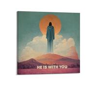 XYSXYCP Wall Art Picture Print Christian Poster He Is with You Modern Family for Living Room Decor 16x16inch(40x40cm)