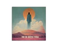 XYSXYCP Wall Art Picture Print Christian Poster He Is with You Modern Family for Living Room Decor 20x20inch(50x50cm)