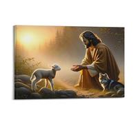 XYSXYCP Wall Art Picture Print Christian Poster The Wolf Shall Live with The Lamb Modern Family for Living Room Decor 16x24inch(40x60cm)