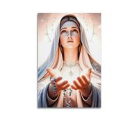 XYSXYCP Wall Art Picture Print Christian Poster Virgin Mary with Rosary Modern Family for Living Room Decor 12x18inch(30x45cm)