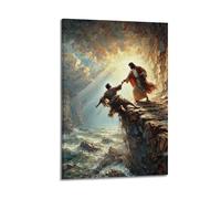 XYSXYCP Wall Art Picture Print Christian Poster Watercolor Art Save Jesus Modern Family for Living Room Decor 08x12inch(20x30cm)