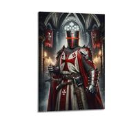 XYSXYCP Wall Art Picture Print Christian Religious Culture Poster Handsome Crusader Standing in The Middle of The Church Modern Family for Living Room Decor 24x36inch(60x90cm)