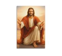 XYSXYCP Wall Art Picture Print Christianity Poster - Welcoming Jesus Figure Modern Family for Living Room Decor 12x18inch(30x45cm)