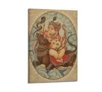 XYSXYCP Wall Art Picture Print Indian Ganesha God of Wisdom Buddhist Religious Poster Modern Family for Living Room Decor 20x30inch(50x75cm)