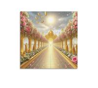 XYSXYCP Wall Art Picture Print Landscape Poster The Holy Light Pilgrimage Path Is Full of Sunshine Modern Family for Living Room Decor 12x12inch(30x30cm)