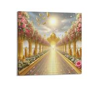 XYSXYCP Wall Art Picture Print Landscape Poster The Holy Light Pilgrimage Path Is Full of Sunshine Modern Family for Living Room Decor 24x24inch(60x60cm)