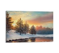 XYSXYCP Wall Art Picture Print Landscape Poster Watercolor Painting Peaceful Morning Modern Family for Living Room Decor 24x36inch(60x90cm)